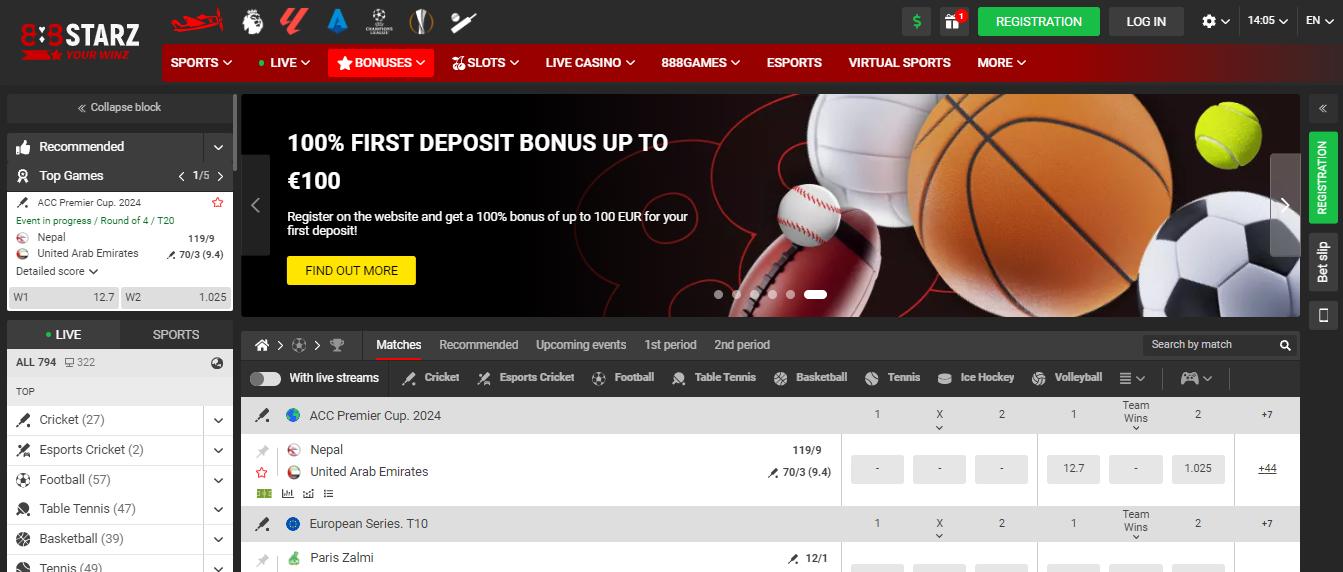 888Starz Sport Betting